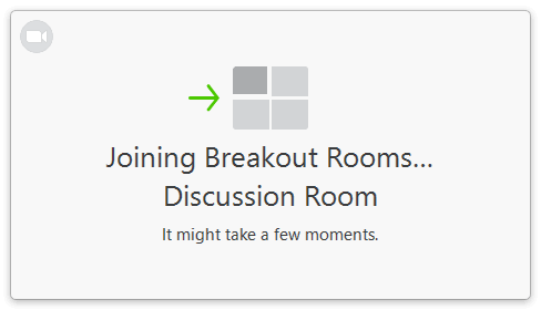 A screenshot of the Breakout Room wait window